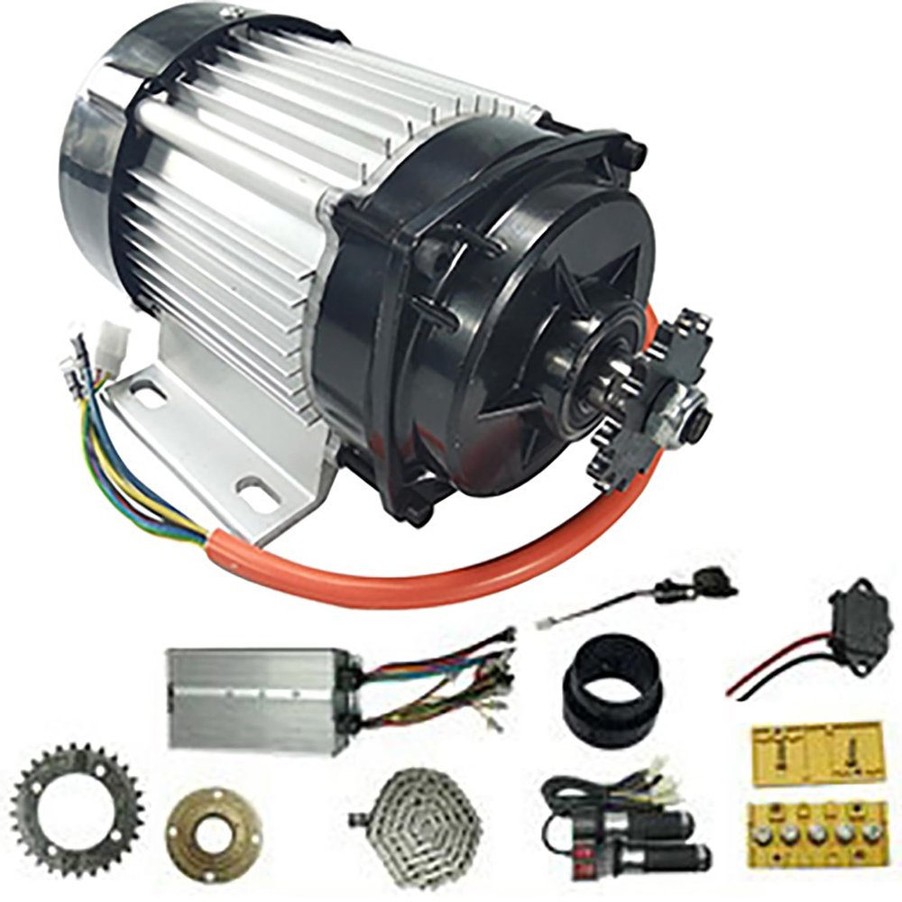 ZHOZHUT 550W-1000W Electric Brushless Geared Motor Complete Kit 24V / 48V / 60V Electric Tricycle Motor with 14-Tooth Gear, Electric Bicycle Trike Conversion Kit for DIY Electric Tricycle,800w,60V