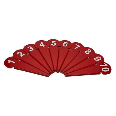 Amber Fight Gear Durable Discus & Shot Put Markers, Set of 10 Track and Field Equipment with Spiked Tips, High Visibility, Heavy-Duty Metal Build for Training & Competition, 7 x 2.5 Inches (Red)