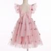Baby Girl Fairy Dress Toddler Princess Butterfly Tutu Dress Ruffle Sleeves Backless Flower Girl Wedding Birthday Tulle Dresses Dusty Pink 5-6 Years view 4