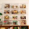 Rolife Acrylic Display Case Dust Cover for Collectibles, Stackable Showcase Dustproof Protection with White Base with Door for Shoes,Books,Toys,Collectibles Memorabilia Figurines(11.3''x9.6''x9.3'') view 3