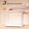 Rolife Acrylic Display Case Dust Cover for Collectibles, Stackable Showcase Dustproof Protection with White Base with Door for Shoes,Books,Toys,Collectibles Memorabilia Figurines(11.3''x9.6''x9.3'') view 4