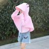 Kids Long Sleeve Sun Protective Coat Outdoor Anti- Ice Silk Breathable Big Hat Brim Zip Outdoor (Pink, 7-9 Years) view 3