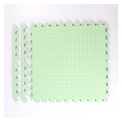 XSMYdpUS 12Pcs Interlocking Carpet Foam Mats,12X12  24X24inch Interlocking Carpet Tiles,Exercise Play Mat with Border,Thicken Area Rugs Floor Tiles for Gym Equipment,Training and Yoga,Light Green,60