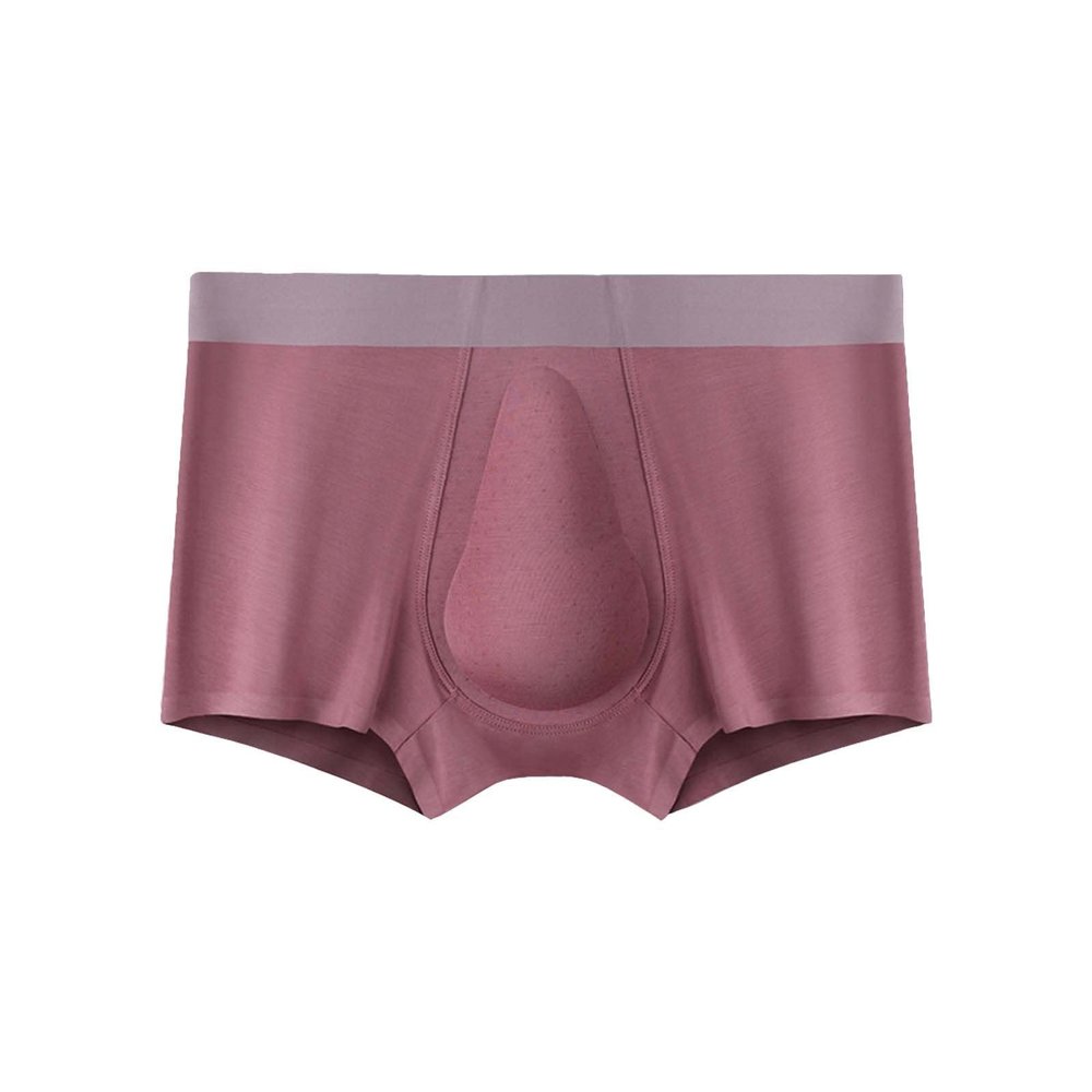 xoxingysm Mens Boxer Organic Latex Support Pouch Trunks Comfortable Breathable Crotch Seamless Flat Angle Underwear Underpant