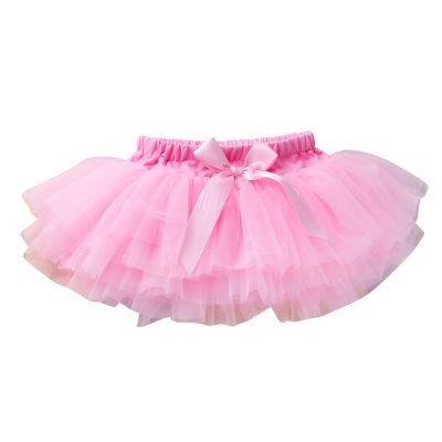 NineFit Basics Infant Newborn Baby Girls Soft Tutu Skirt Shorts Solid Bowknot Party Carnival Mesh Tulle Tutu Skirt (Pink, 6-12 Months)