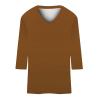 GOKKILRW Womens Tops 3/4 Sleeve Crewneck Cute Shirts Casual Plain Color Trendy Tops Three Quarter Length V Neck Loose T Shirt Summer Pullover 2024 Lounge Clothes Coffee view 4