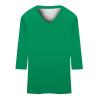 GOKKILRW Womens Tops 3/4 Sleeve Crewneck Cute Shirts Casual Plain Color Trendy Tops Three Quarter Length V Neck Loose T Shirt Summer Pullover 2024 Lounge Clothes Green view 4