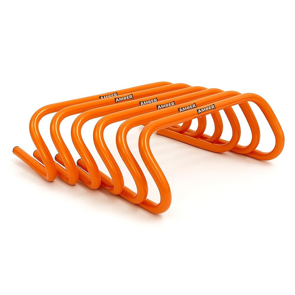 Multi-Sport Speed Training Hurdles Set of 6 Mini Hurdles for Agility & Coordination, Lightweight PVC Construction, Ideal for Football, Soccer, Baseball, Hockey, Track, Tennis, Lacrosse (12 inch)