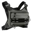 VEELONG Chest Bag for Men Women, Water-resistant Running Vest with Phone Holder, Adjustable EDC Chest Pack for Workouts, Dark Green view 1
