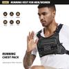 VEELONG Chest Bag for Men Women, Water-resistant Running Vest with Phone Holder, Adjustable EDC Chest Pack for Workouts, Dark Green view 2