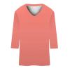 GOKKILRW Womens Tops 3/4 Sleeve Crewneck Cute Shirts Casual Plain Color Trendy Tops Three Quarter Length V Neck Loose T Shirt Summer Pullover 2024 Lounge Clothes Rose Gold view 4