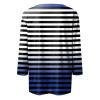 3/4 Length Sleeve Womens Tops Striped Casual Crew Neck T Shirts Loose Color Block Business Dressy Blouses Summer Tops for Women 2025 Striped Tshirt Women Women's T-Shirts, Dark Blue, X-Large view 4