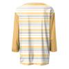 3/4 Length Sleeve Womens Tops Striped Casual Crew Neck T Shirts Loose Fit Color Block Business Dressy Blouses Summer Tops for Women 2025 Striped Tshirt Women Women's T-Shirts, Yellow, 3X-Large view 4