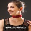 STACKABLE CREATIONS Black Leather, Velvet, Heart Pendant Choker 90s Accessories Goth Style Classic Punk Gothic Neck Collar Choker Necklace for Women and Men, Pack of 3 (Red) view 3