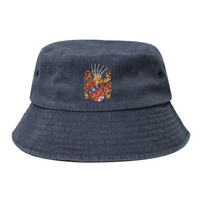 Coat of arms of Kongo Denim Bucket Hat Adult Unisex Fishing Sun Hat Navy Blue