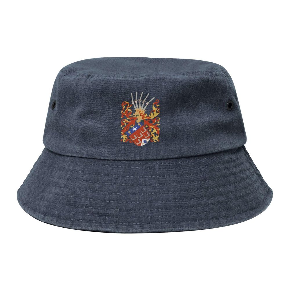 Coat of arms of Kongo Denim Bucket Hat Adult Unisex Fishing Sun Hat Navy Blue