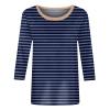 3/4 Length Sleeve Womens Tops Striped Casual Crew Neck T Shirts Loose Fit Color Block Business Dressy Blouses Summer Tops for Women 2025 Striped Tshirt Women Women's T-Shirts, Navy, 3X-Large view 4