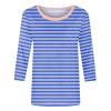 3/4 Length Sleeve Womens Tops Striped Casual Crew Neck T Shirts Loose Fit Color Block Business Dressy Blouses Summer Tops for Women 2025 Striped Tshirt Women Women's T-Shirts, Blue, XX-Large view 4