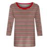 3/4 Length Sleeve Womens Tops Striped Casual Crew Neck T Shirts Loose Fit Color Block Business Dressy Blouses Summer Tops for Women 2025 Striped Tshirt Women Women's T-Shirts, Vermilion, 3X-Large view 4