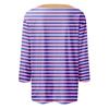 3/4 Length Sleeve Womens Tops Striped Casual Crew Neck T Shirts Loose Fit Color Block Business Dressy Blouses Summer Tops for Women 2025 Striped Tshirt Women Women's T-Shirts, Purple, XX-Large view 3