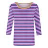 3/4 Length Sleeve Womens Tops Striped Casual Crew Neck T Shirts Loose Fit Color Block Business Dressy Blouses Summer Tops for Women 2025 Striped Tshirt Women Women's T-Shirts, Purple, XX-Large view 4