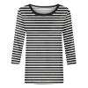 3/4 Length Sleeve Womens Tops Striped Casual Crew Neck T Shirts Loose Fit Color Block Business Dressy Blouses Summer Tops for Women 2025 Striped Tshirt Women Women's T-Shirts, Black, X-Large view 4