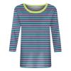 3/4 Length Sleeve Womens Tops Striped Casual Crew Neck T Shirts Loose Fit Color Block Business Dressy Blouses Summer Tops for Women 2025 Striped Tshirt Women Women's T-Shirts, Blue, XX-Large view 4