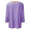 3/4 Length Sleeve Womens Tops Striped Casual Crew Neck T Shirts Loose Fit Color Block Business Dressy Blouses Summer Tops for Women 2025 Striped Tshirt Women Women's T-Shirts, Purple, X-Large view 3