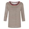 3/4 Length Sleeve Womens Tops Striped Casual Crew Neck T Shirts Loose Fit Color Block Business Dressy Blouses Summer Tops for Women 2025 Striped Tshirt Women Women's T-Shirts, Brown, XX-Large view 3