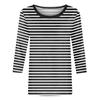 3/4 Length Sleeve Womens Tops Striped Casual Crew Neck T Shirts Loose Fit Color Block Business Dressy Blouses Summer Tops for Women 2025 Striped Tshirt Women Women's T-Shirts, Black, XX-Large view 4