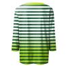 3/4 Length Sleeve Womens Tops Striped Casual Crew Neck T Shirts Loose Color Block Business Dressy Blouses Summer Tops for Women 2025 Striped Tshirt Women Women's T-Shirts, Fluorescent Green, 3X-Large view 4