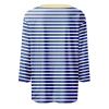 3/4 Length Sleeve Womens Tops Striped Casual Crew Neck T Shirts Loose Fit Color Block Business Dressy Blouses Summer Tops for Women 2025 Striped Tshirt Women Women's T-Shirts, Blue, 3X-Large view 4