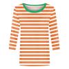 3/4 Length Sleeve Womens Tops Striped Casual Crew Neck T Shirts Loose Fit Color Block Business Dressy Blouses Summer Tops for Women 2025 Striped Tshirt Women Women's T-Shirts, Orange, XX-Large view 4