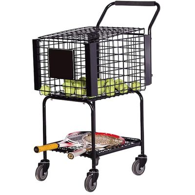 DOUYUANSHI Racket Storage Rack, Tennis Ball Hopper Basket - Holds Up to 350 Balls - Durable Metal Racquet Rack - Convenient Storage Collector Box - Hanging Trainer for Tennis Players