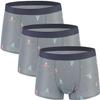 ALEPXS Safety Certification Men's Regular Leg Modal Boxer Briefs Elasticity Underwear Seamless Breathable 3 Pack(Color:Gray,Size:3XL-3XLarge) view 1