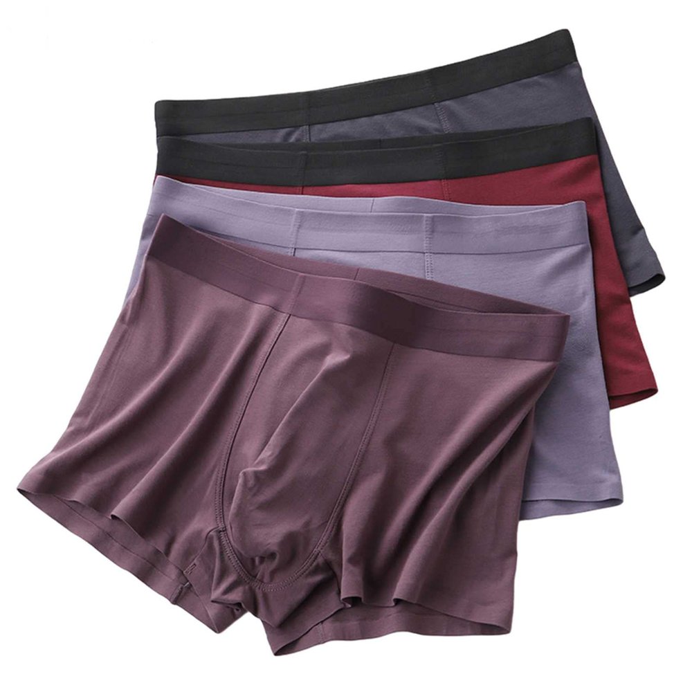 ALEPXS Safety Certification Mens Underwear Boxer Briefs, Comfortable, Highly Elastic and Breathable with U Convex Pouch Pack of 4(Size:XL-XLarge)