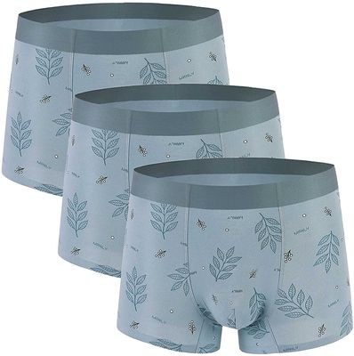 ALEPXS Safety Certification Men's Regular Leg Modal Boxer Briefs Elasticity Underwear Seamless Breathable 3 Pack(Color:Light Blue,Size:3XL-3XLarge)
