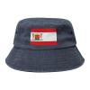 Bergen op Zoom vlag Denim Bucket Hat Adult Unisex Fishing Sun Hat Navy Blue view 1