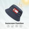Bergen op Zoom vlag Denim Bucket Hat Adult Unisex Fishing Sun Hat Navy Blue view 3