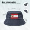 Bergen op Zoom vlag Denim Bucket Hat Adult Unisex Fishing Sun Hat Navy Blue view 4