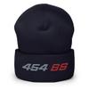 1990s Chevy 1500 454 SS Big Block Truck Bed Emblem Beanie for Classic American Pickup Trucks Owners Navy view 1