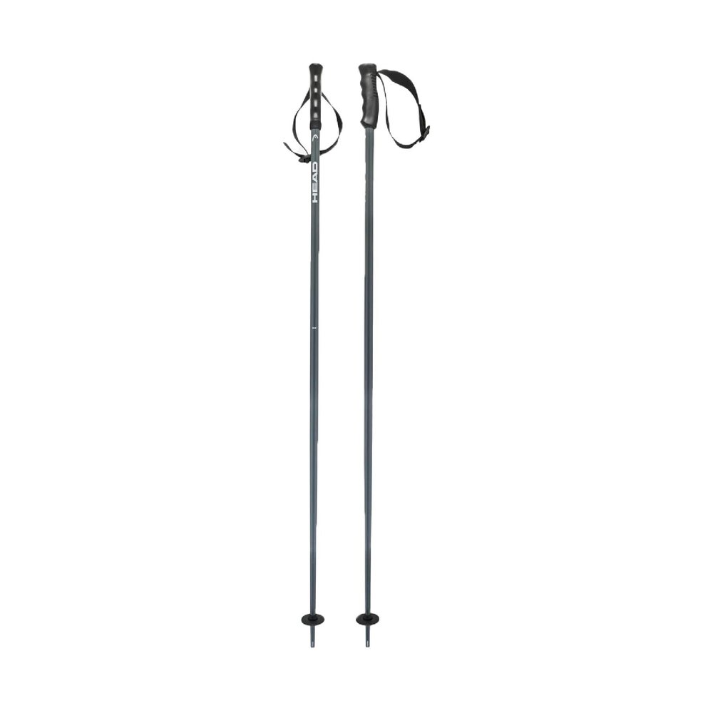 HEAD Multi Performance Ski Poles - Durable Lightweight Aluminum Easy-to-Use Outdoor Winter Sports Poles with Race Grip & Star Tip, Grey/White, 110 (381864-110)