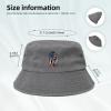 Angel of Death with Dagger in Hand Denim Bucket Hat Adult Unisex Fishing Sun Hat Gray view 4
