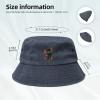 Black Panther vs Giant Snake Denim Bucket Hat Adult Unisex Fishing Sun Hat Navy Blue view 4