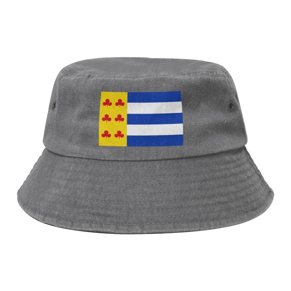 Bierum vlag Denim Bucket Hat Adult Unisex Fishing Sun Hat Gray