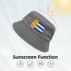 Bierum vlag Denim Bucket Hat Adult Unisex Fishing Sun Hat Gray view 3