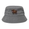 Brown Buffalo Denim Bucket Hat Adult Unisex Fishing Sun Hat Gray view 1