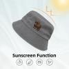 Brown Buffalo Denim Bucket Hat Adult Unisex Fishing Sun Hat Gray view 3
