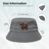 Brown Buffalo Denim Bucket Hat Adult Unisex Fishing Sun Hat Gray view 4