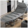 ZTGL A,200x64cm, Camping Cot for Adults, Lounge Chair Outdoor, Folding Layout Tanning Lounger, Portable Sleeping Bed, Oversized Padded Chaise Lounge with Cushion view 1